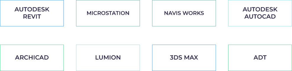 Architect Logos AUTODESK MICROSTATION NAVISWORKS AUTODESK AUTOCAD ARCHICAD LUMION 3DS MAX ADT